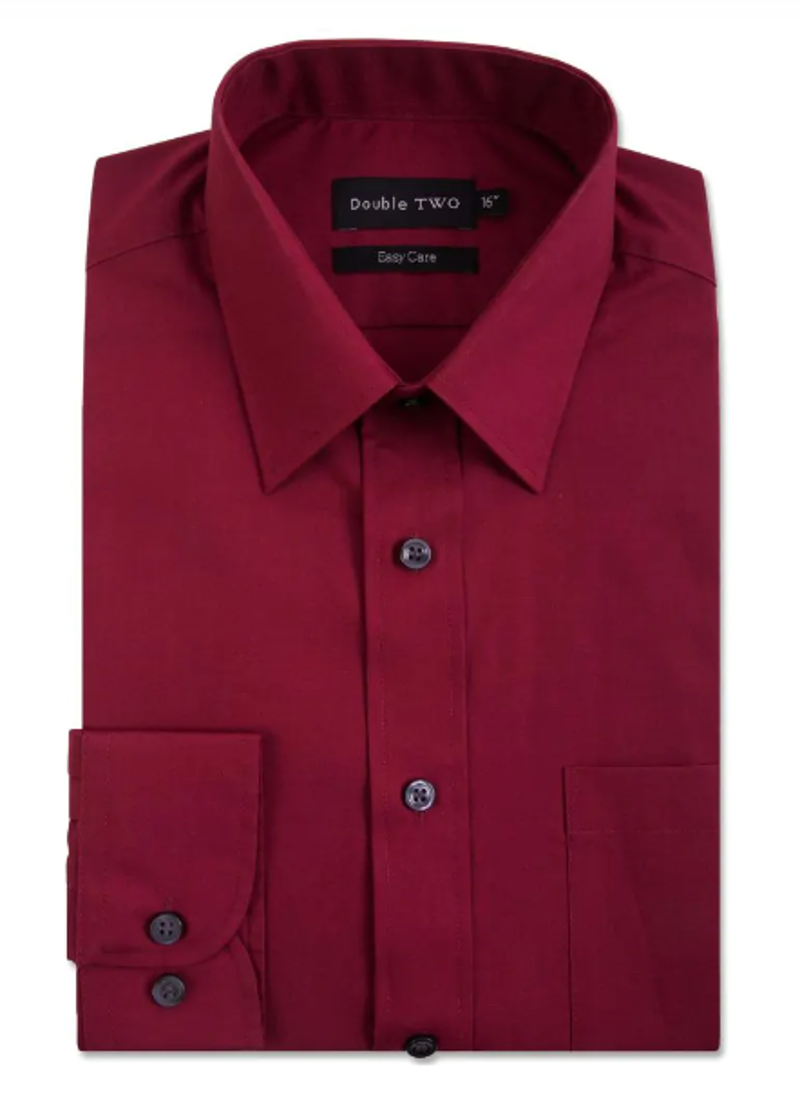  D2 Easy-Care Long-Sleeved Shirt Burgundy SLX3300P -1